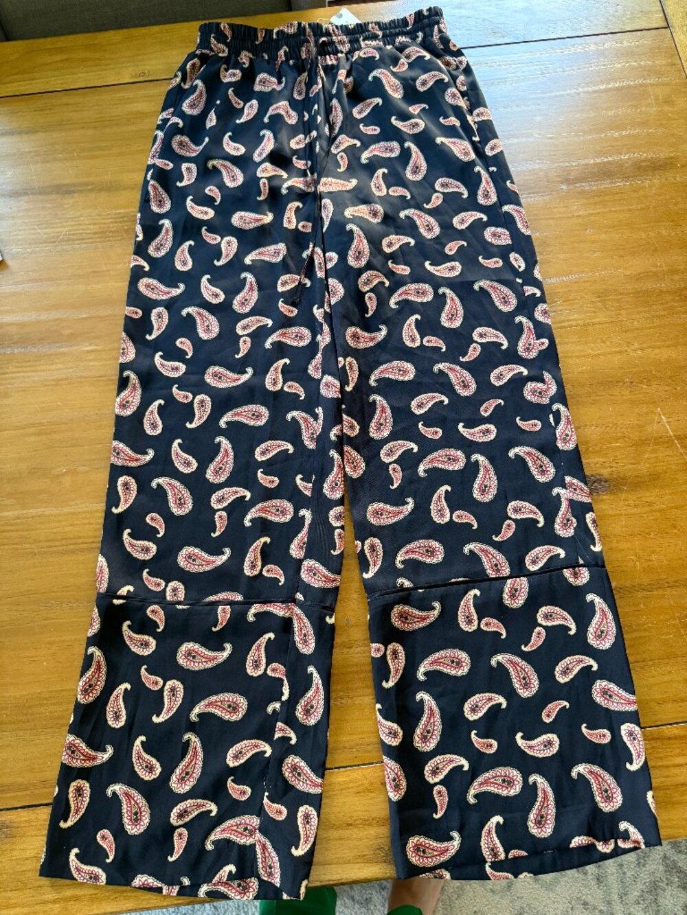 NWT Anthropologie Paisley Satin Jogger Pants XS